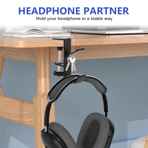 ZORBES® Underdesk Hook Hanger Metal Headphone Screw Mounted Aluminum Alloy Desk Dual Universal Adjustable Organizer for School Office 3 PCS ZORBES® Underdesk Hook Hanger Metal Headphone Screw Mounted Aluminum Alloy Desk Dual Universal Adjustable Organizer for School Office 3 PCS
